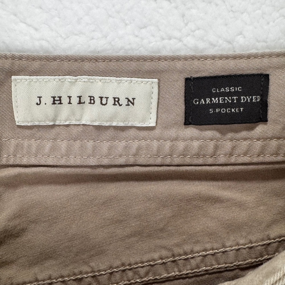 J. Hilburn Mens 5-Pocket Garment Dyed Pants Tan Cotton Stretch Size 37x34 NEW - Picture 4 of 9